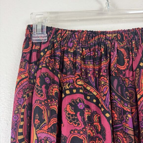 Vintage Nygard Collection Silk Floral Paisley Pleated Pull On Midi Skirt S/M - Picture 10 of 16